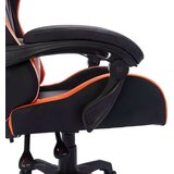  Igraća stolica s RGB LED svjetlima narančasto-crna umjetna koža | Eponuda.com