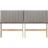  Tapecirani uzglavlje Sivo-smeđa 150 cm Čvrsto borovo drvo | shoptok.hr