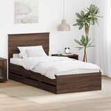  Krevetna konstrukcija Smeđi hrast 100 x 200 cm Inženjersko Drvo | shoptok.hr