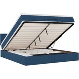 vidaXL Otomanski posteljni okvir z vzmetnico moder 160x200 cm blago | Shoptok.si