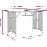  Vrtni stol s drvenom pločom sivi 110 x 68 x 70 cm od poliratana | shoptok.hr