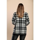 Fenzy mehak pulover s karo potiskom, črno-bel | Shoptok.si