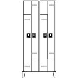Wolf Garderobna omara Z, višina predelka 820 mm, VxŠxG 1850 x 800 x 500 mm, širina razdelka 400 mm, barva korpusa / vrat svetlo siva / svetlo siva | Shoptok.si