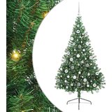 vidaXL Umjetna preddekorirana božićna jelka Zelena 180 cm PVC | Shoptok.si