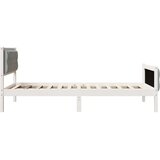  Krevetna konstrukcija s uzglavljem Svijetlo siva 100 x 200 cm Bijela | shoptok.hr