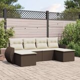 vidaXL 6-dijelni set vrtnih sofa od poliratana s jastucima smeđi | shoptok.hr