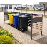 WESTMANN metalna obloga za 5 kantI za smeće Planum | 5x240L | Drveni izgled | 410x90x120 cm - BRANDED IN GERMANY | shoptok.hr