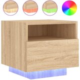  Noćni ormarići s LED svjetlima 2 kom boja hrasta 40x39x37 cm | shoptok.hr