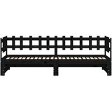  Dnevni ležaj na izvlačenje crni 2x(90x200) cm masivna borovina | Eponuda.com