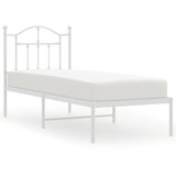 Maison Chic Kovinski Posteljni okvir - Enojna postelja - Postelja za odrasle brez vzmetnice z vzglavjem 75x190 cm, (21697494) | Shoptok.si