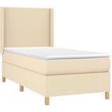  Krevet box spring s madracem LED krem 100x200 cm od tkanine | shoptok.hr
