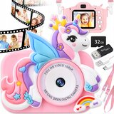  48Mpx otroški fotoaparat LCD samorog roza 32GB SD kartica Cene
