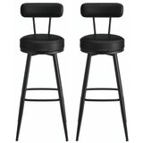 Songmics Set barskih stolov, vrtljiv barski stol z naslonom 56x56x101,5 cm, črn, (5000302441) | Shoptok.si