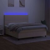  Krevet box spring s madracem LED krem 160x200 cm od tkanine | shoptok.hr