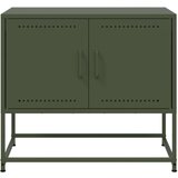 vidaXL TV omarica olivno zelena 68,5x39x60,5 cm jeklo | Shoptok.si