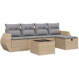  6-dijelni set vrtnih sofa s jastucima bež od poliratana 70 x 62.5 x 69 cm | Shoptok.si
