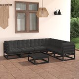 The Living Store Vrtna sedežna garnitura 7-delna z blazinami trdna borovina - Vrtna Sedežna Garnitura, (21476076) | Shoptok.si