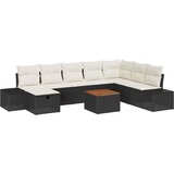  Sjedeća garnitura za vrt 9 kom. Crna poliratan 319 x 209 x 85 cm | Shoptok.si
