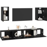 vidaXL TV Kabinet za Zid s policom s pohranom s vratima 6 pcs Crni hrast Konstruirano drvo | shoptok.hr
