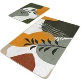 Zelene žametne kopalniške preproge v kompletu 2 ks 60x100 cm Illustrated Autumn –