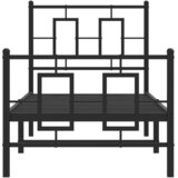  Metalni okvir kreveta uzglavlje i podnožje crni 75x190 cm | shoptok.hr
