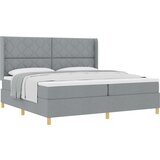 vidaXL Box Spring Postelja z Vzmetnico Svetlo Siva 200x200 cm Tkanina, (22050713) | Shoptok.si