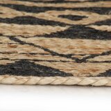  Ručno rađeni tepih od jute s crnim uzorkom 120 cm | shoptok.hr