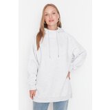 Trendyol Gray Hooded Oversize Rayon Knitted Sweatshirt. | Shoptok.si