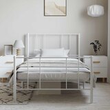  Metalni okvir kreveta uzglavlje i podnožje bijeli 100x200 cm | shoptok.hr