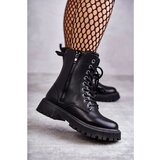 Kesi Leather Warm Boots Workers tied Black Maria Cene
