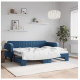 vidaXL Izvlečna dnevna postelja modra 80x200 cm žamet | Shoptok.si