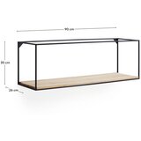 Kave Home Crna/u prirodnoj boji polica od masivne jele 90 cm Elisha – | shoptok.hr