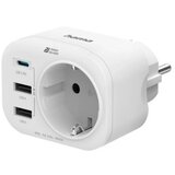 Hama 4047443498359 Strujni adapter 1xusb-c, 2x usb-a 1x uzemlj. 20w pd, beli ( 223342 ) | ePonuda.com