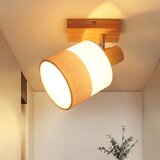 Nettlife vtična LED stropna svetilka z enojnim plamenom, hodniška svetilka – lesena stropna luč z vtičnico E14, vintage, 350° vrtenje, retro st, (5000491629) Cene