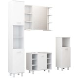  4-dijelni set kupaonskog namještaja od iverice bijeli | shoptok.hr