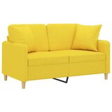  Kavč dvosed z blazinami svetlo rumen 120 cm blago | Shoptok.si
