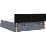 vidaXL Otomanski posteljni okvir z vzmetnicami siv 160x200 cm žamet | Shoptok.si