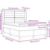 Box spring krevet s madracem Crna 140 x 190 cm tkanina - Crna 140 x 190 cm Dizajn linija | shoptok.hr