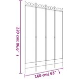 Sobna pregrada s 4 panela bijela 160x220 cm od tkanine | shoptok.hr
