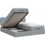  Krevet od pjene s madracem i LED-om Svjetlosiva 200 x 200 cm | shoptok.hr