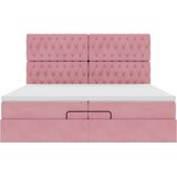  Okvir kreveta s madracima ružičasti 200x200cm baršunasti | shoptok.hr
