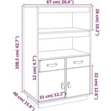  Visoka komoda bijela 67 x 40 x 108 5 cm od masivne borovine | shoptok.hr