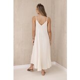 Kesi Włoski Muslin dress with straps dark beige | Shoptok.si