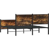vidaXL Kovinski posteljni okvir brez vzmetnice dimljen hrast 140x200cm | Shoptok.si