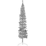  Tanka umjetna polovica božićnog drvca sa stalkom srebrna 210 cm | shoptok.hr