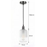 Brilagi LED luster na sajli RETRO GLASS 1xE27/60W/230V prečnik 14 cm crna/bela | Eponuda.com