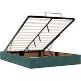  Otomanska postelja z vzmetnicami & LEDs temno zelena 140x200cm | Shoptok.si