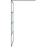 Pregrada za tuš crna 115 x 195 cm s napola mutnim staklom ESG | shoptok.hr