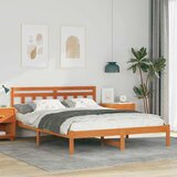  Krevetna konstrukcija Smeđa 140 x 200 cm Čvrsto borovo drvo | shoptok.hr
