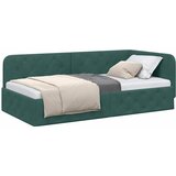  Kutni okvir kreveta Tamnozelena 90 x 190 cm Baršun | shoptok.hr